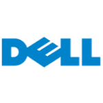 Dell logo on a white background representing technology and computing solutions.